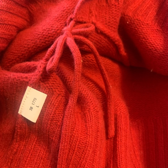 bcbgmaxazria Wrap Sweater Lambswool, Angora and Nylon Red Sz L NWT - Picture 4 of 7